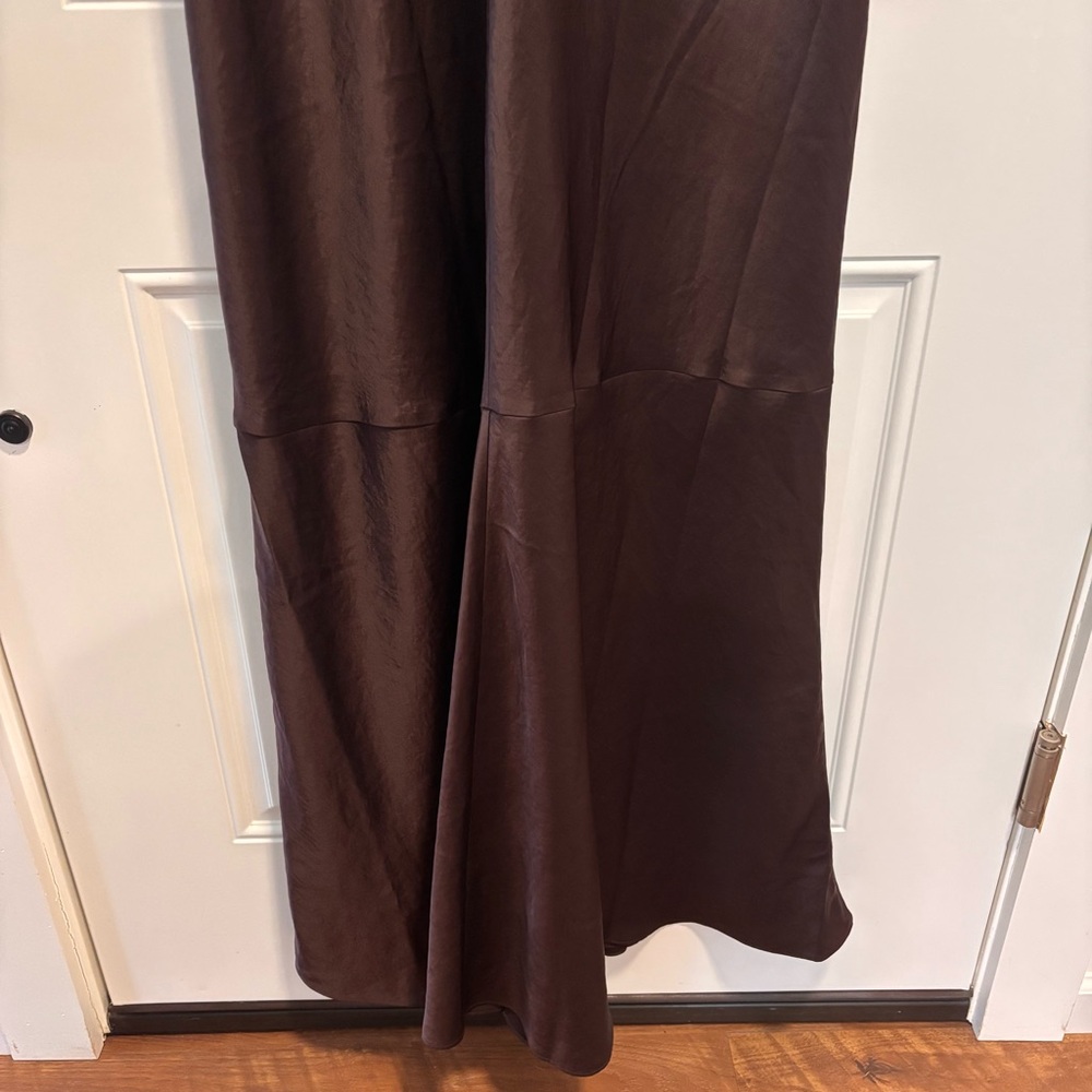 NWT Madewell Satin Sleeveless Maxi Slip Dress in Dark Carob - Picture 6 of 8